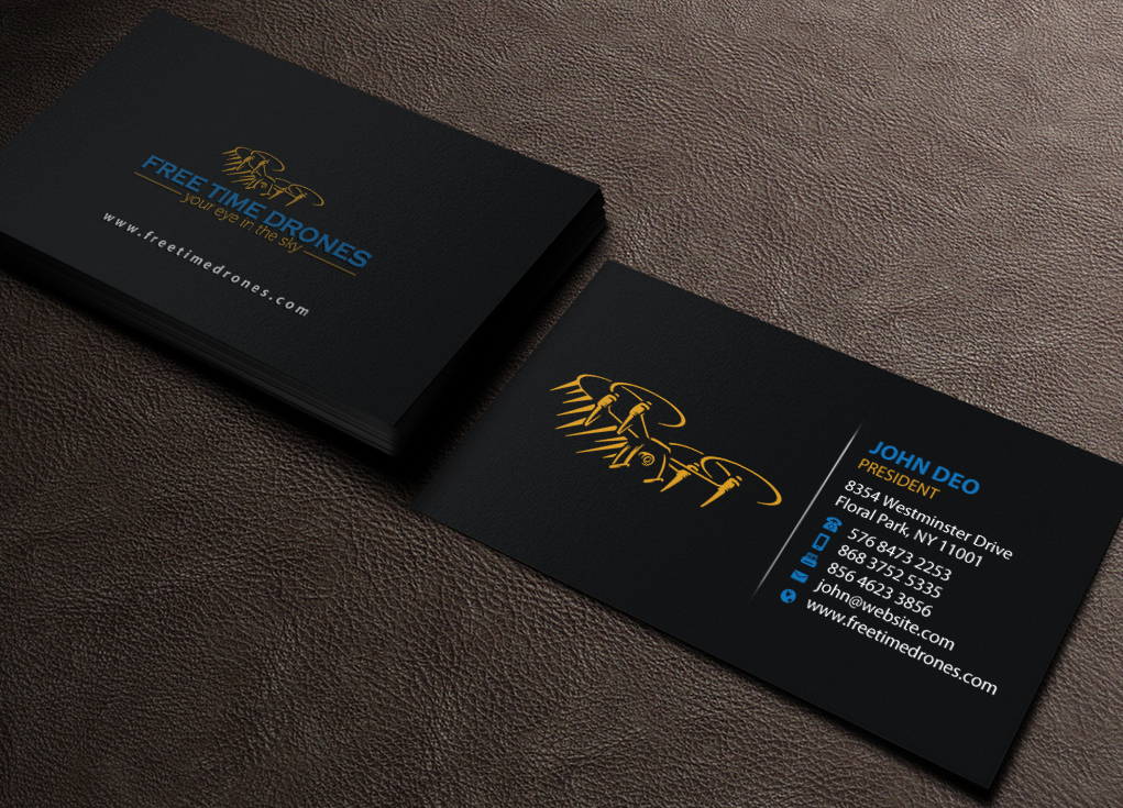 Business Card Design by Brand aid for Free Time Drones | Design #19485877