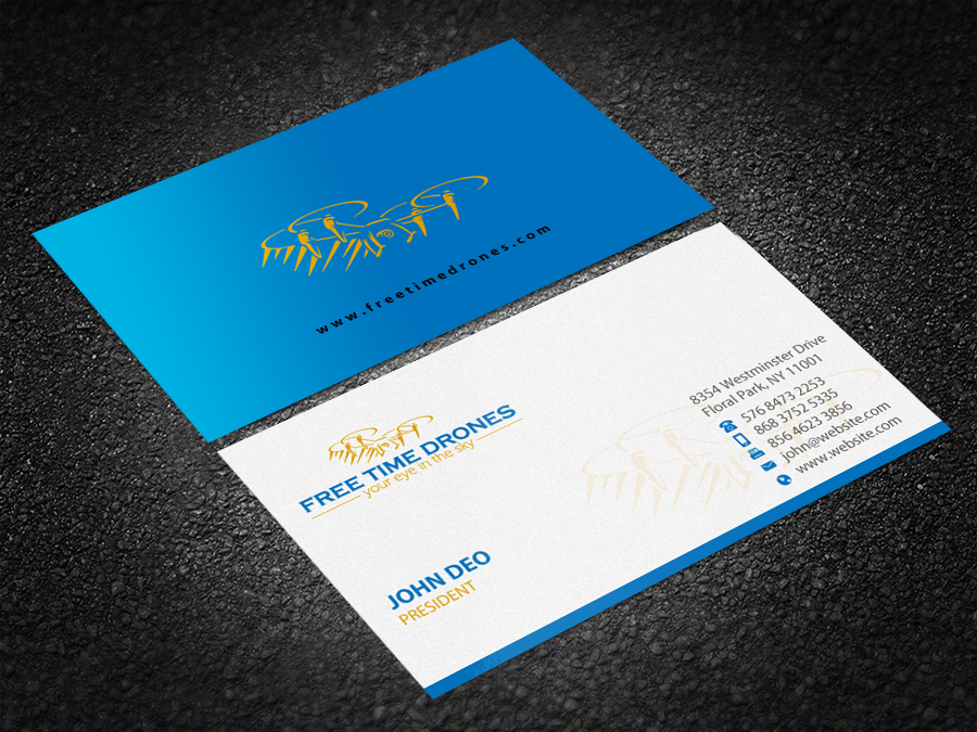Business Card Design by Brand aid for Free Time Drones | Design #19485893