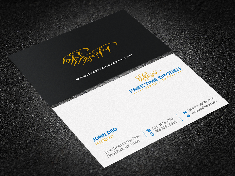 Business Card Design by Brand aid for Free Time Drones | Design #19485894
