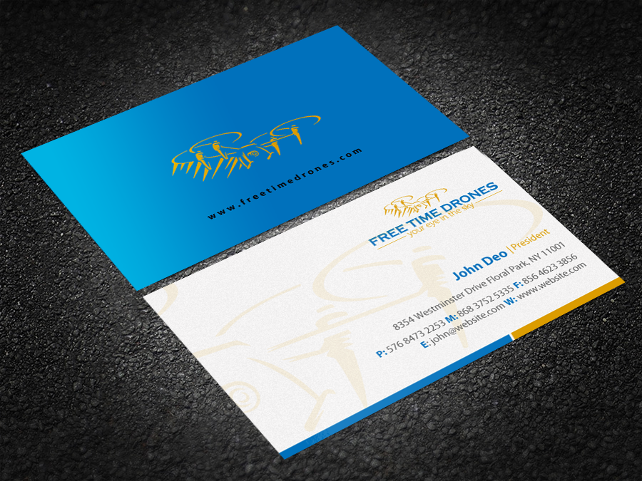Business Card Design by Brand aid for Free Time Drones | Design #19485896