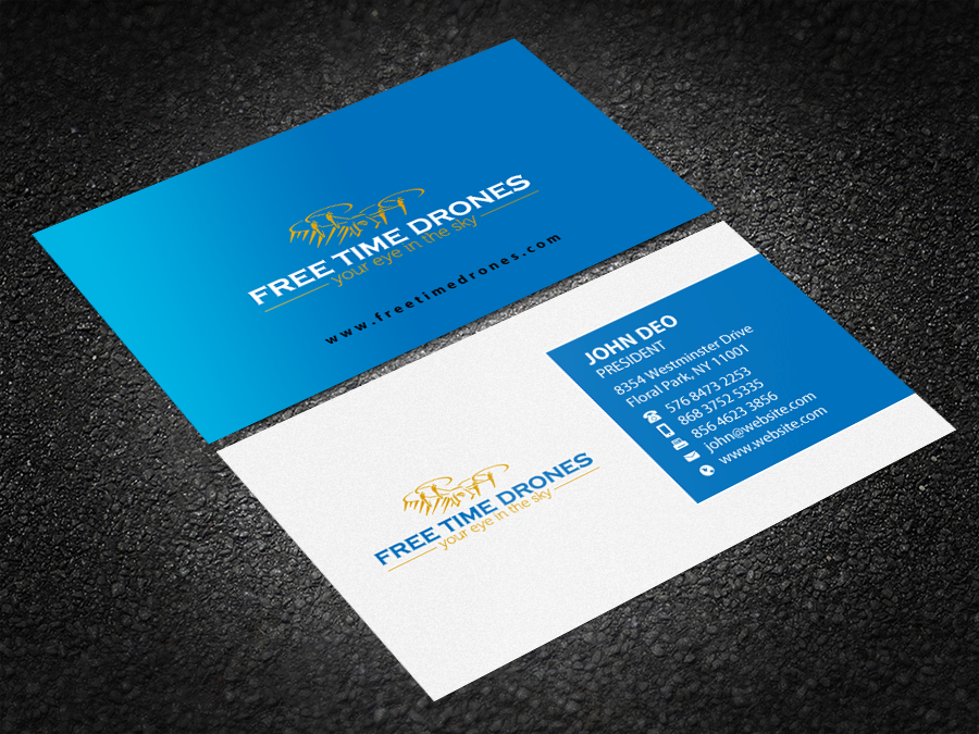 Business Card Design by Brand aid for Free Time Drones | Design #19485902