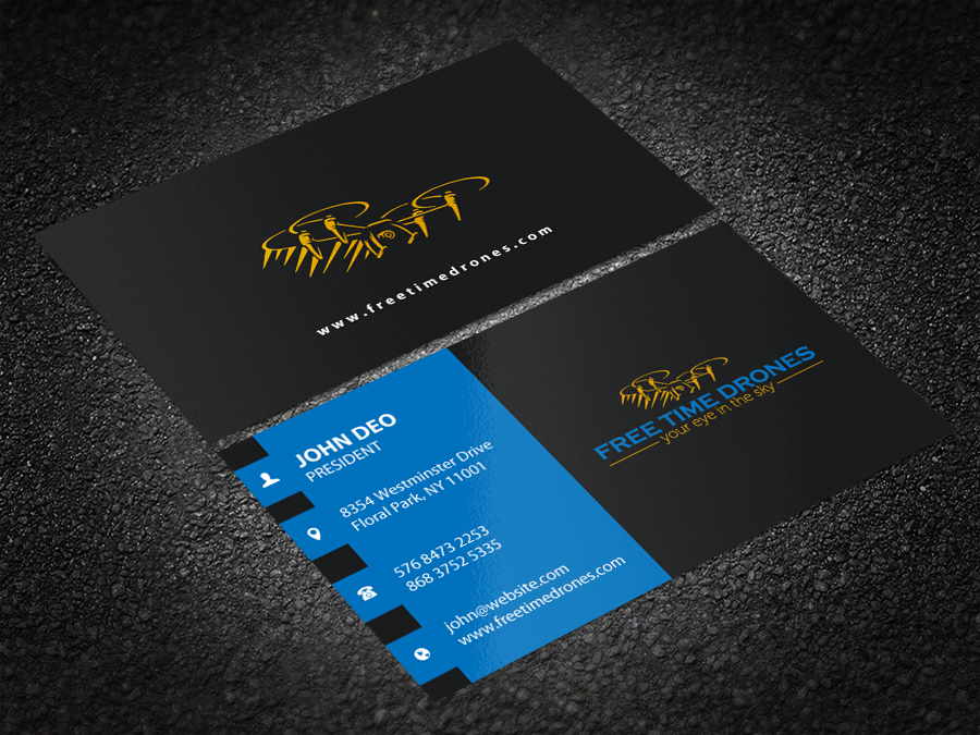Business Card Design by Brand aid for Free Time Drones | Design #19485903