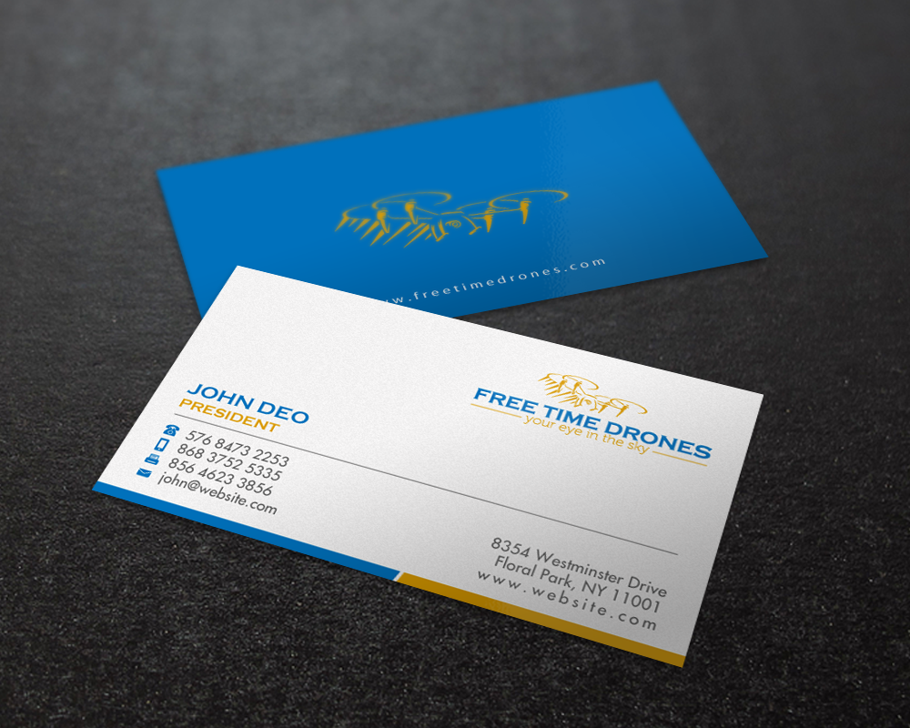 Business Card Design by Brand aid for Free Time Drones | Design #19491770