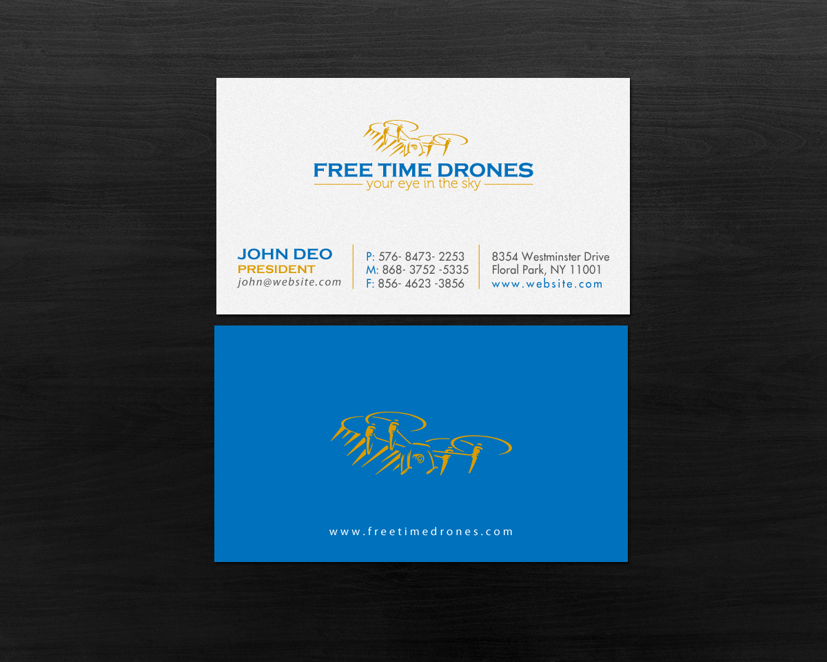 Business Card Design by Brand aid for Free Time Drones | Design #19491772