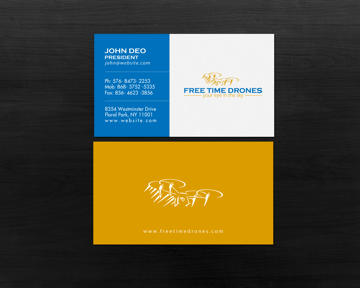 Visitenkarten-Design von Brand aid für Free Time Drones | Design #19491773