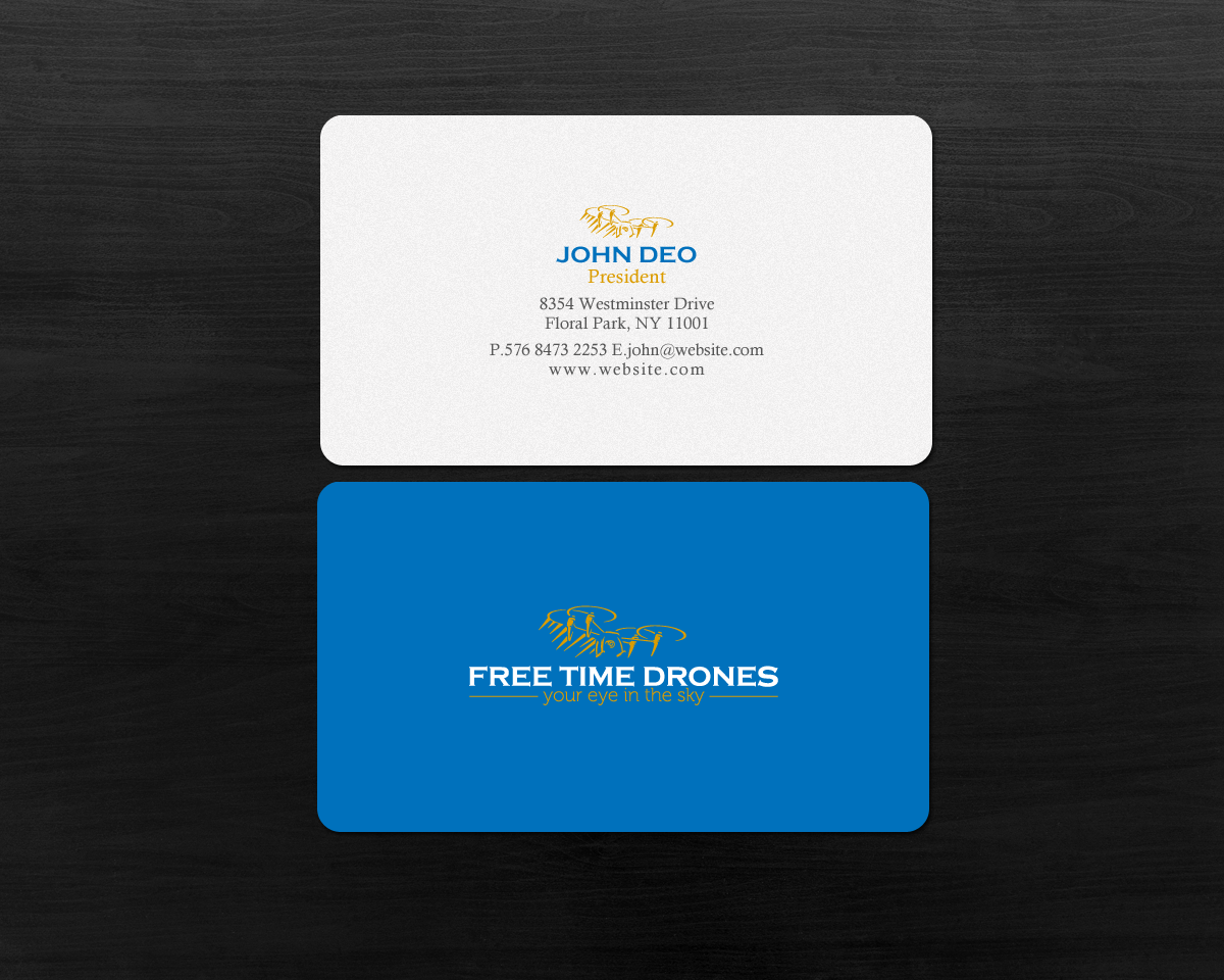 Business Card Design by Brand aid for Free Time Drones | Design #19491775