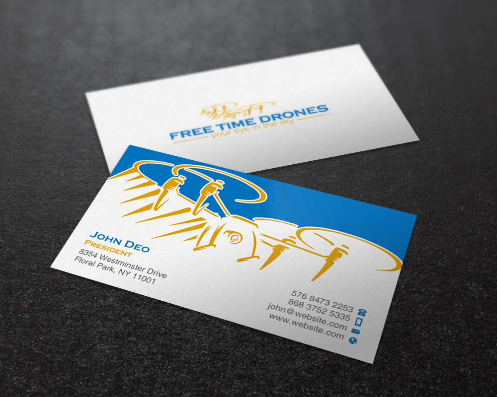 Business Card Design by Brand aid for Free Time Drones | Design #19491777