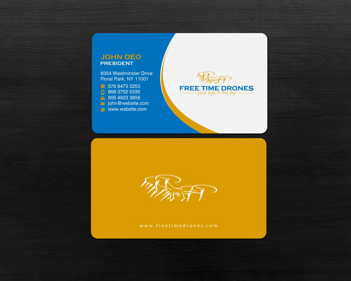 Business Card Design by Brand aid for Free Time Drones | Design #19491779