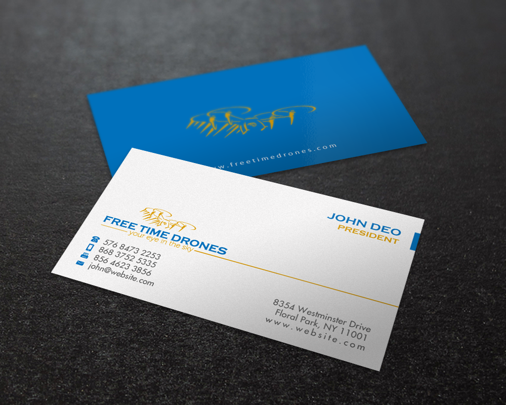 Business Card Design by Brand aid for Free Time Drones | Design #19491780