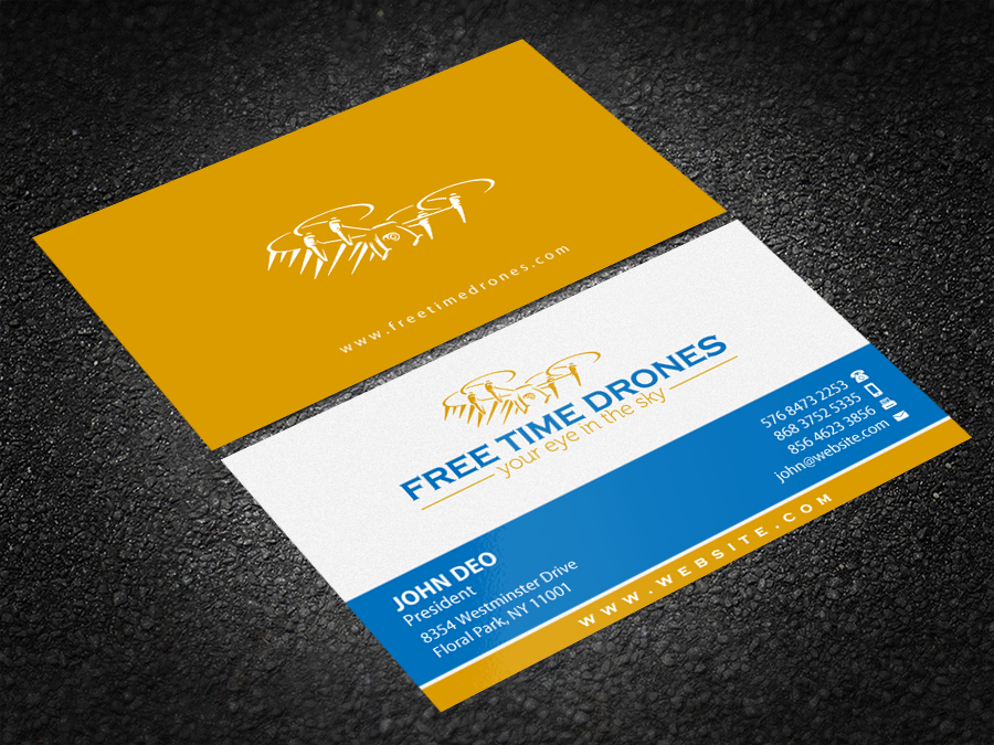 Business Card Design by Brand aid for Free Time Drones | Design #19491782