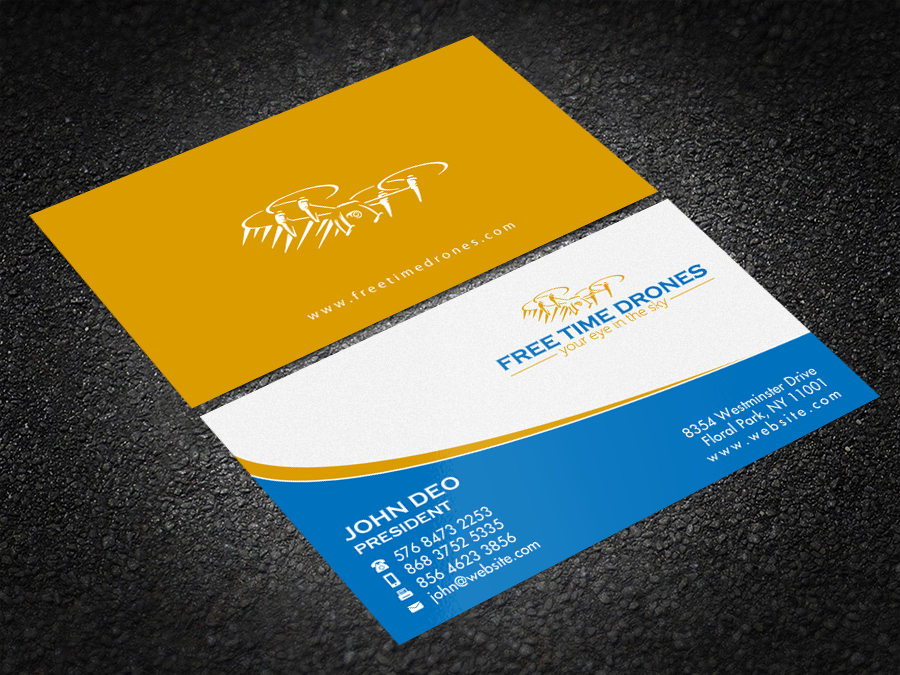 Business Card Design by Brand aid for Free Time Drones | Design #19491783