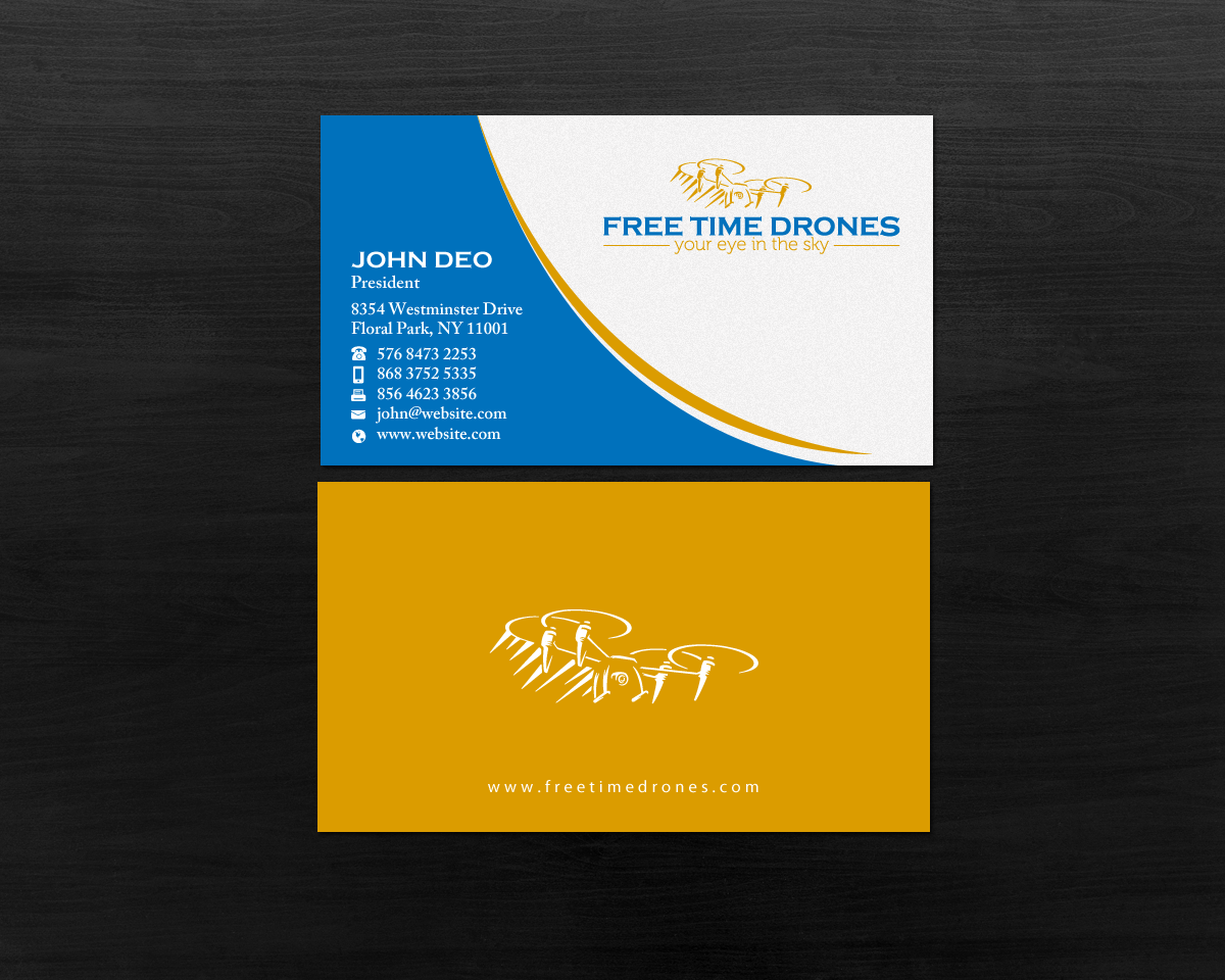 Business Card Design by Brand aid for Free Time Drones | Design #19491785