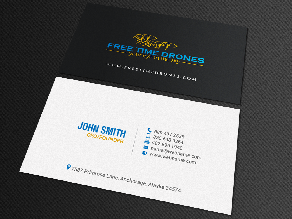 Business Card Design by chandrayaan.creative for Free Time Drones | Design #19482183