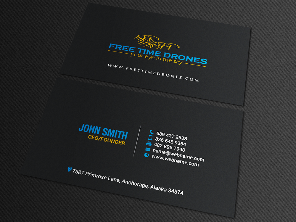Business Card Design by chandrayaan.creative for Free Time Drones | Design #19482184
