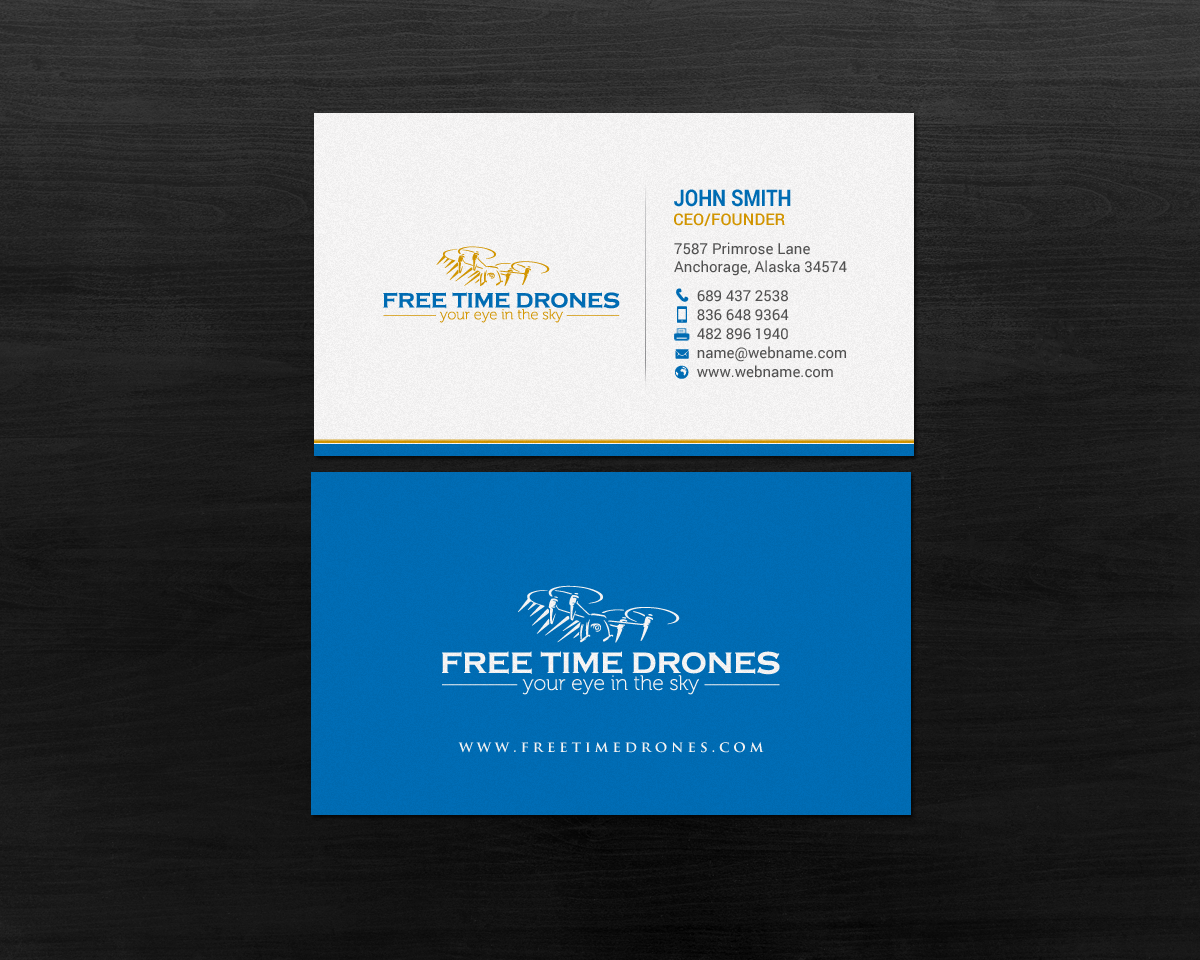Business Card Design by chandrayaan.creative for Free Time Drones | Design #19482187