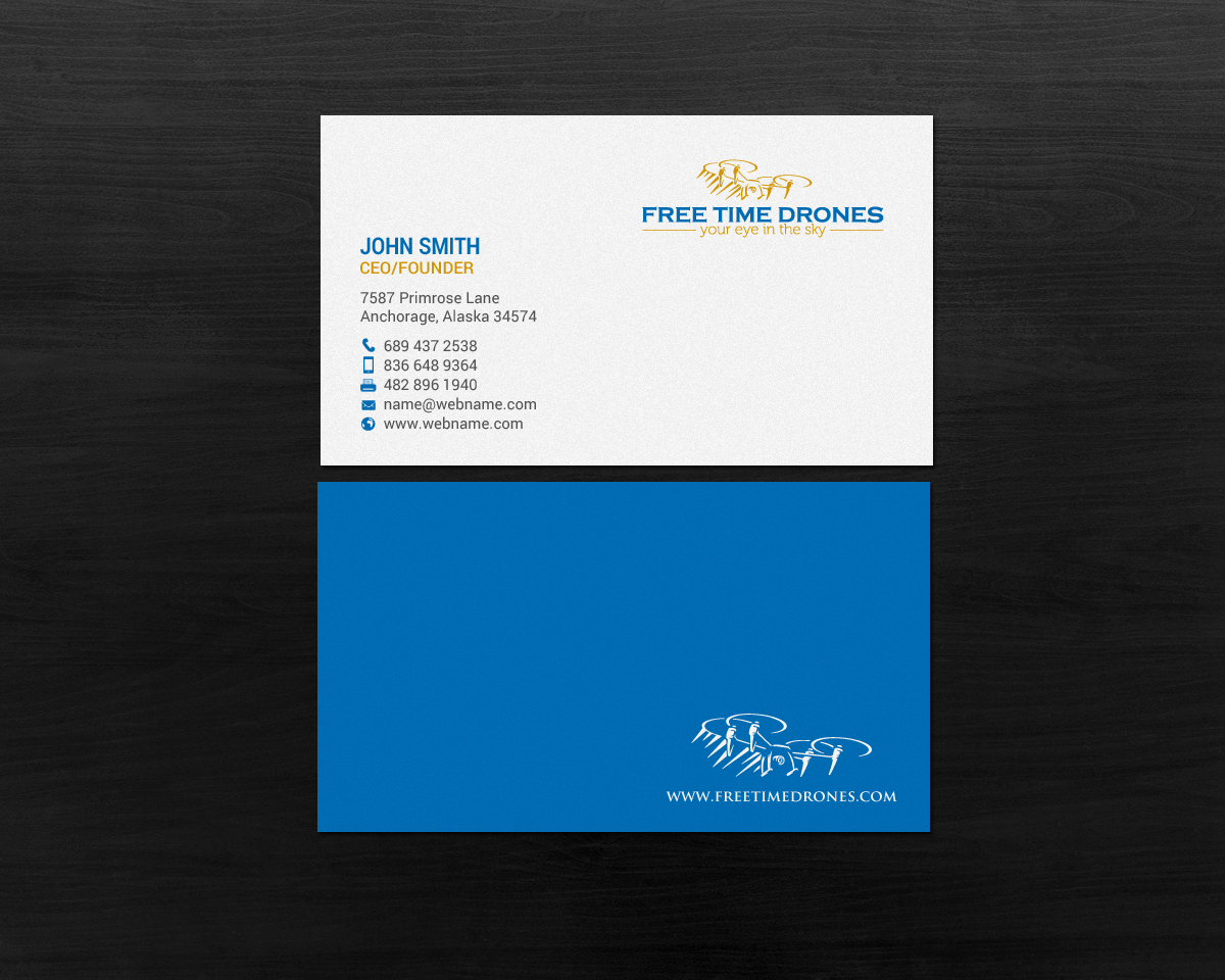 Business Card Design by chandrayaan.creative for Free Time Drones | Design #19482189