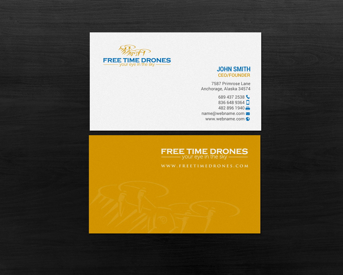 Business Card Design by chandrayaan.creative for Free Time Drones | Design #19482190