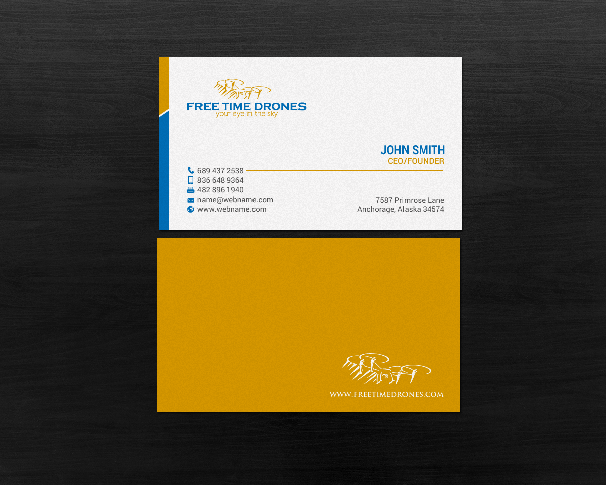 Business Card Design by chandrayaan.creative for Free Time Drones | Design #19485334