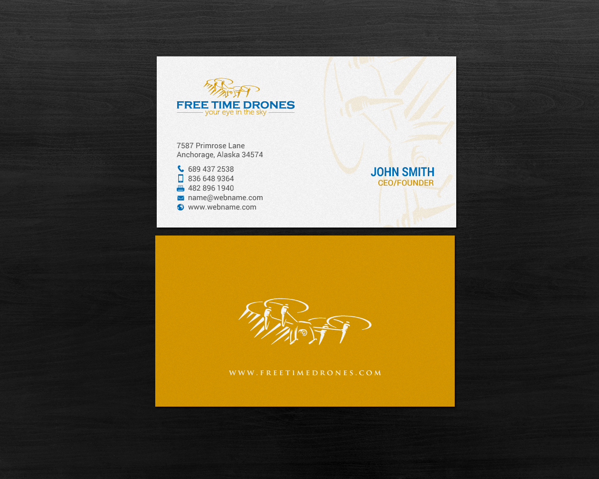 Business Card Design by chandrayaan.creative for Free Time Drones | Design #19485337