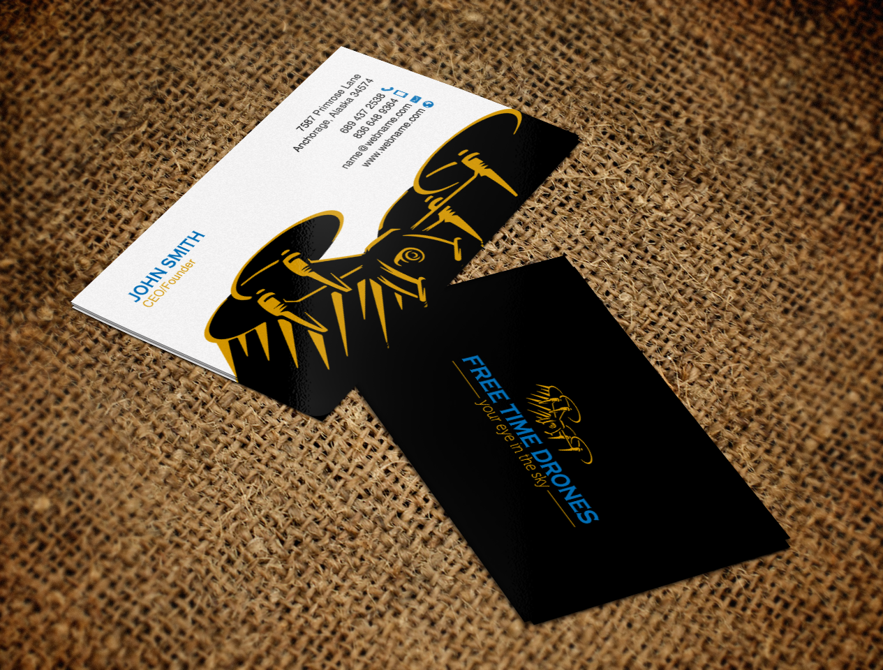 Business Card Design by chandrayaan.creative for Free Time Drones | Design #19485394