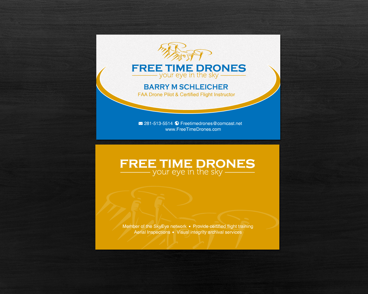 Diseño de Tarjeta de Presentación por chandrayaan.creative para Free Time Drones | Diseño #19528338