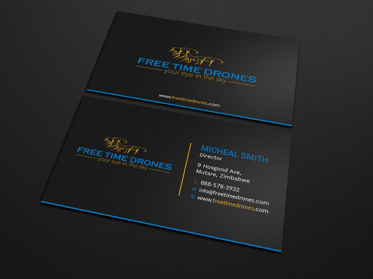 Business Card Design by Tripti Ranjan Gain for Free Time Drones | Design #19472911