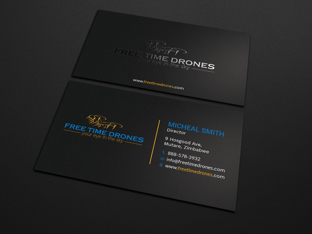 Business Card Design by Tripti Ranjan Gain for Free Time Drones | Design #19472914