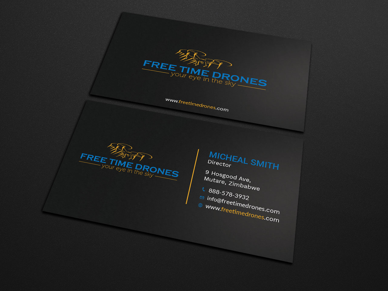 Business Card Design by Tripti Ranjan Gain for Free Time Drones | Design #19472915