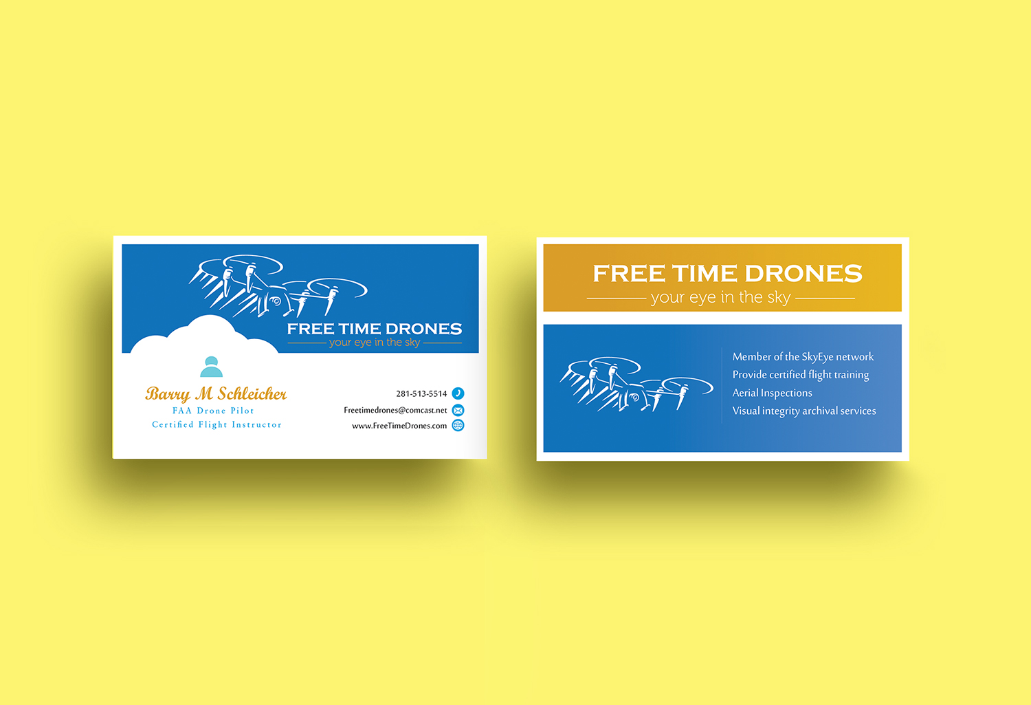 Business Card Design by Fardinkhan194 for Free Time Drones | Design #19489067