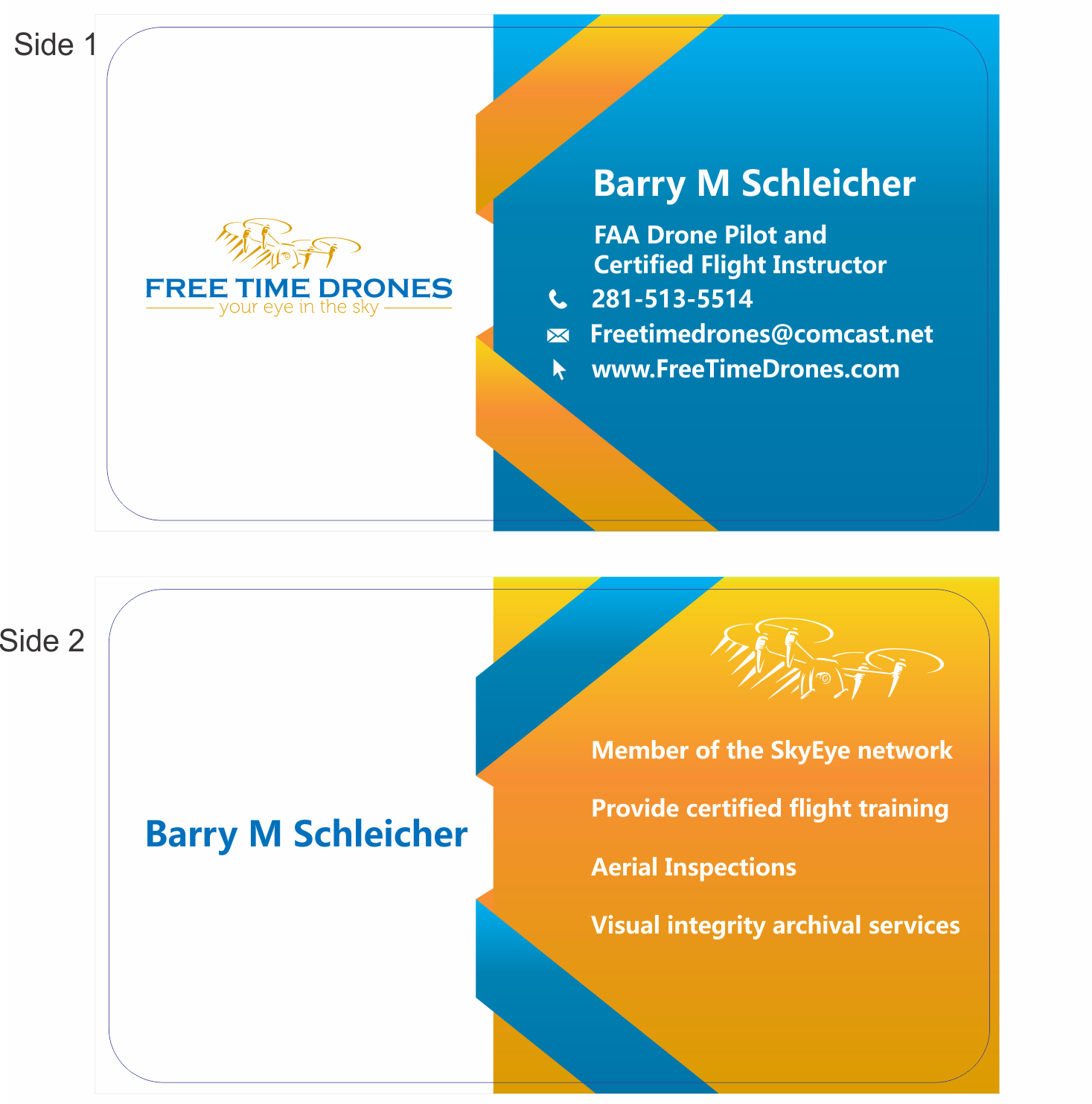 Business Card Design by nader Designer for Free Time Drones | Design #19521663