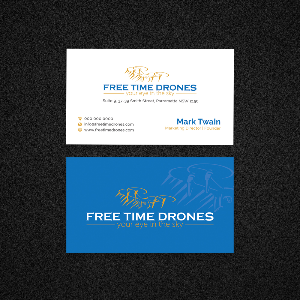 Business Card Design by Bold Pixels for Free Time Drones | Design #19521901