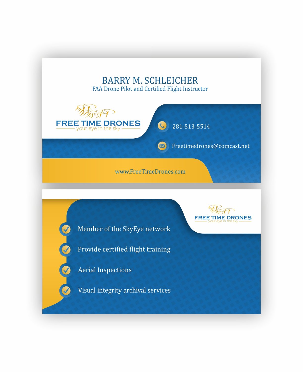 Business Card Design by Mikolaj95 for Free Time Drones | Design #19485429