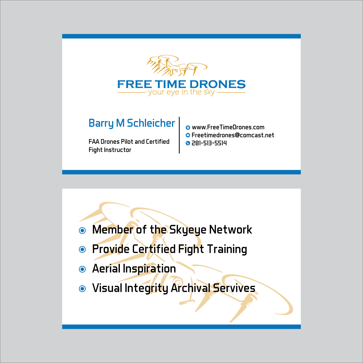 Business Card Design by ahsansdk for Free Time Drones | Design #19504450