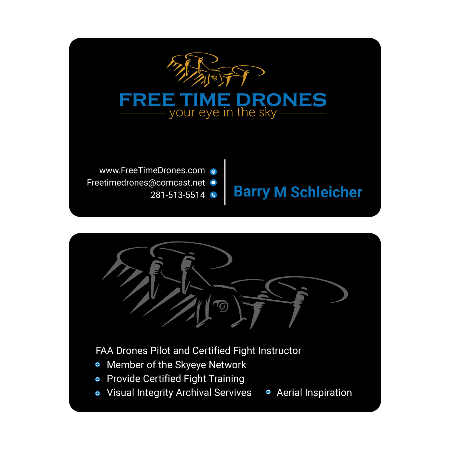 Business Card Design by ahsansdk for Free Time Drones | Design #19510766