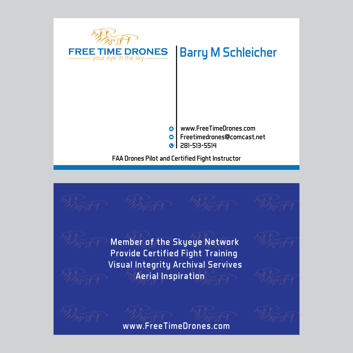 Business Card Design by ahsansdk for Free Time Drones | Design #19542802