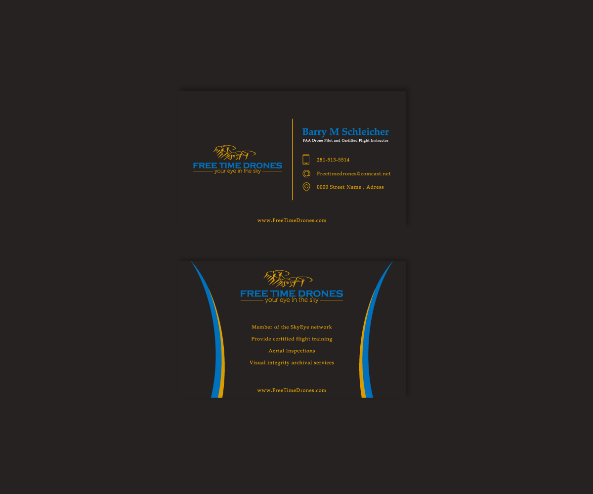 Business Card Design by pinday0 for Free Time Drones | Design #19517438