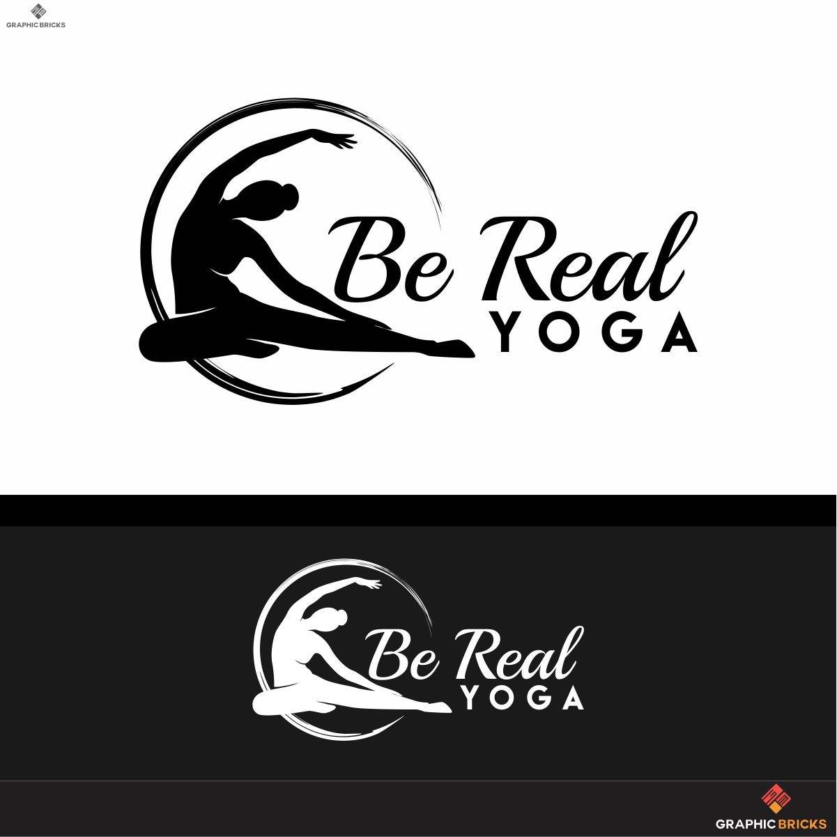 Logo Design by Graphic Bricks for Be Real Yoga | Design #19484398