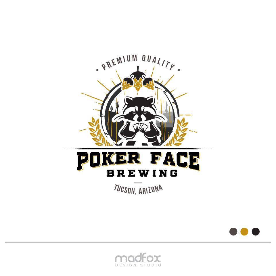 Logo Design by WILD FOX Desing Studio for Poker Face Brewing | Design #19568234
