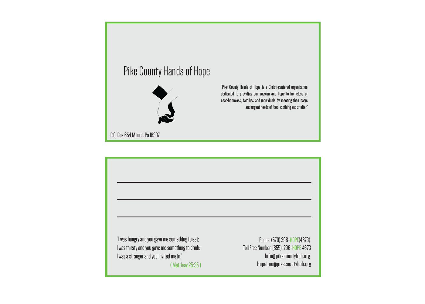 Diseño de Tarjeta de Presentación por Joey Kennedy para Pike County Hands of Hope | Diseño #2958967