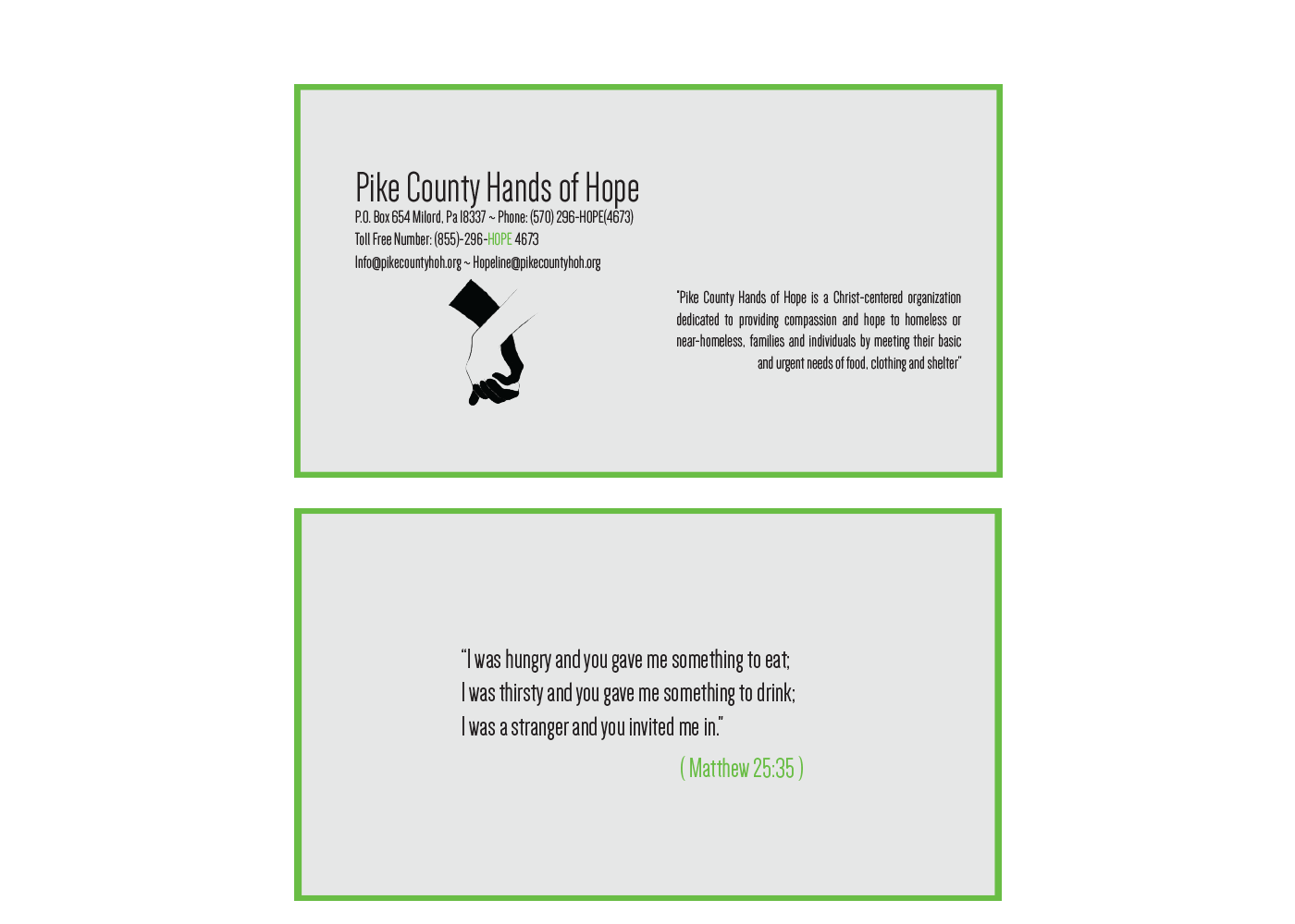 Business Card Design by Joey Kennedy for Pike County Hands of Hope | Design #2959100