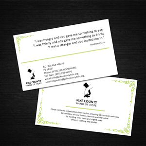 Business Card Design by DreamChaser Studio for Pike County Hands of Hope | Design: #2893997