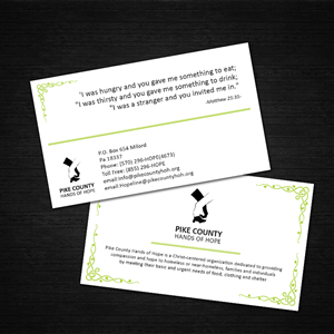 Business Card Design by DreamChaser Studio for Pike County Hands of Hope | Design: #2956313