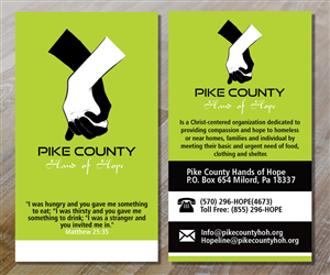 Business Card Design by Sarah Haroon for Pike County Hands of Hope | Design: #2896668