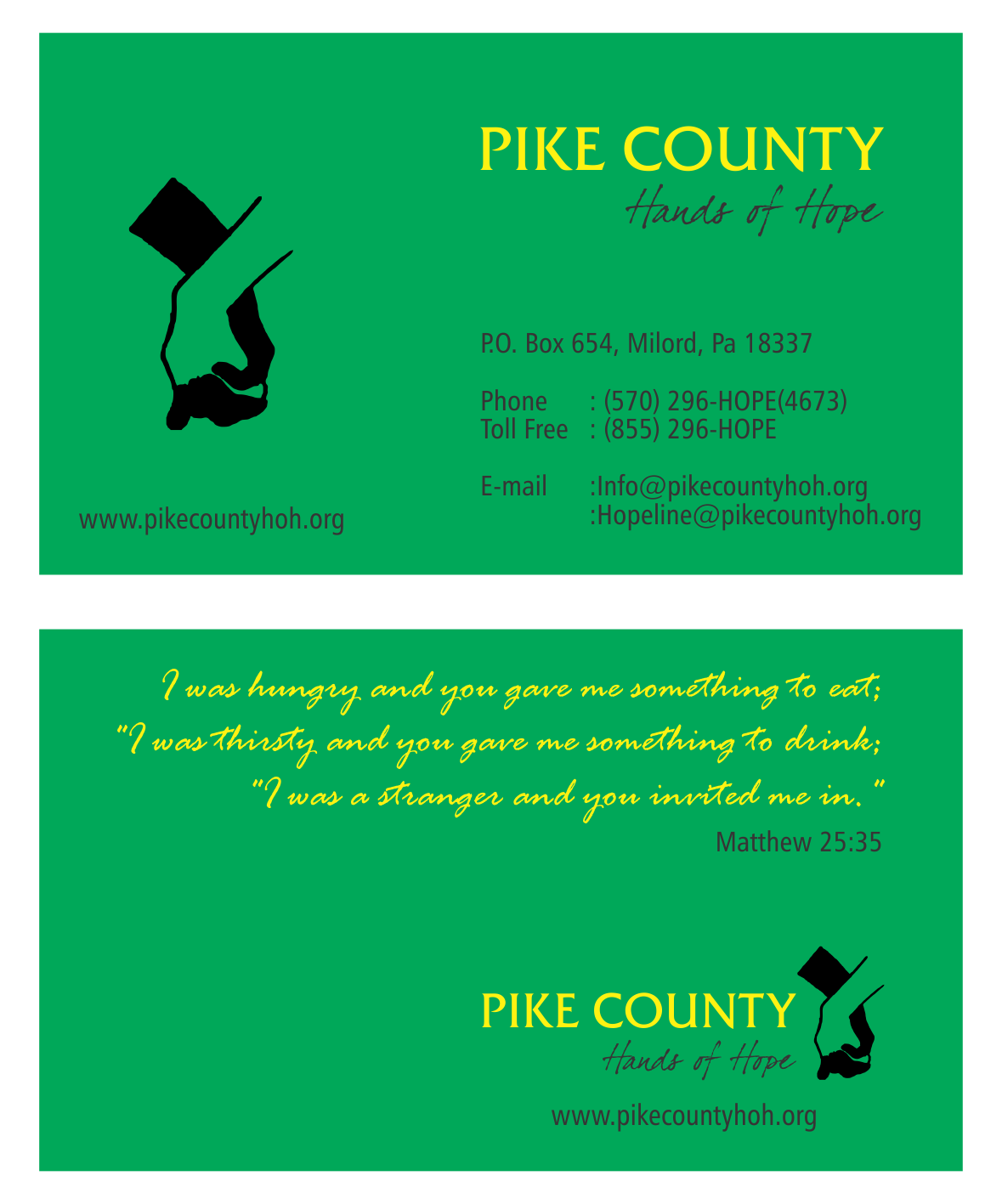 Business Card Design by dbmedia for Pike County Hands of Hope | Design #2891460