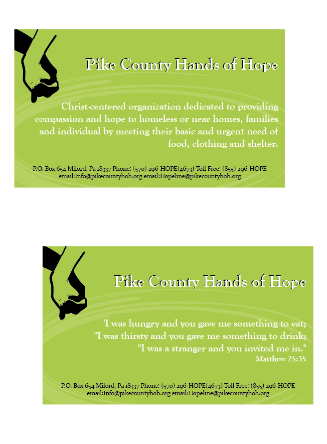 Diseño de Tarjeta de Presentación por Stasi para Pike County Hands of Hope | Diseño #2895041