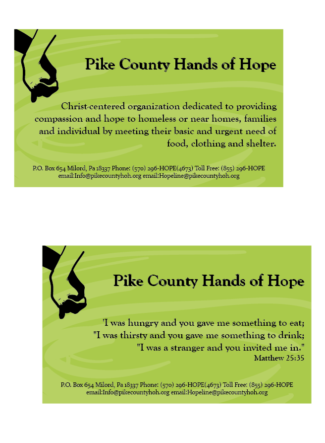 Diseño de Tarjeta de Presentación por Stasi para Pike County Hands of Hope | Diseño #2907653