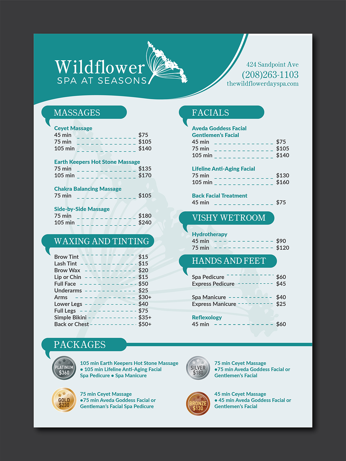 Design de Flyer par Deziners Zone pour Wildflower Spa at Seasons | Design #19620077