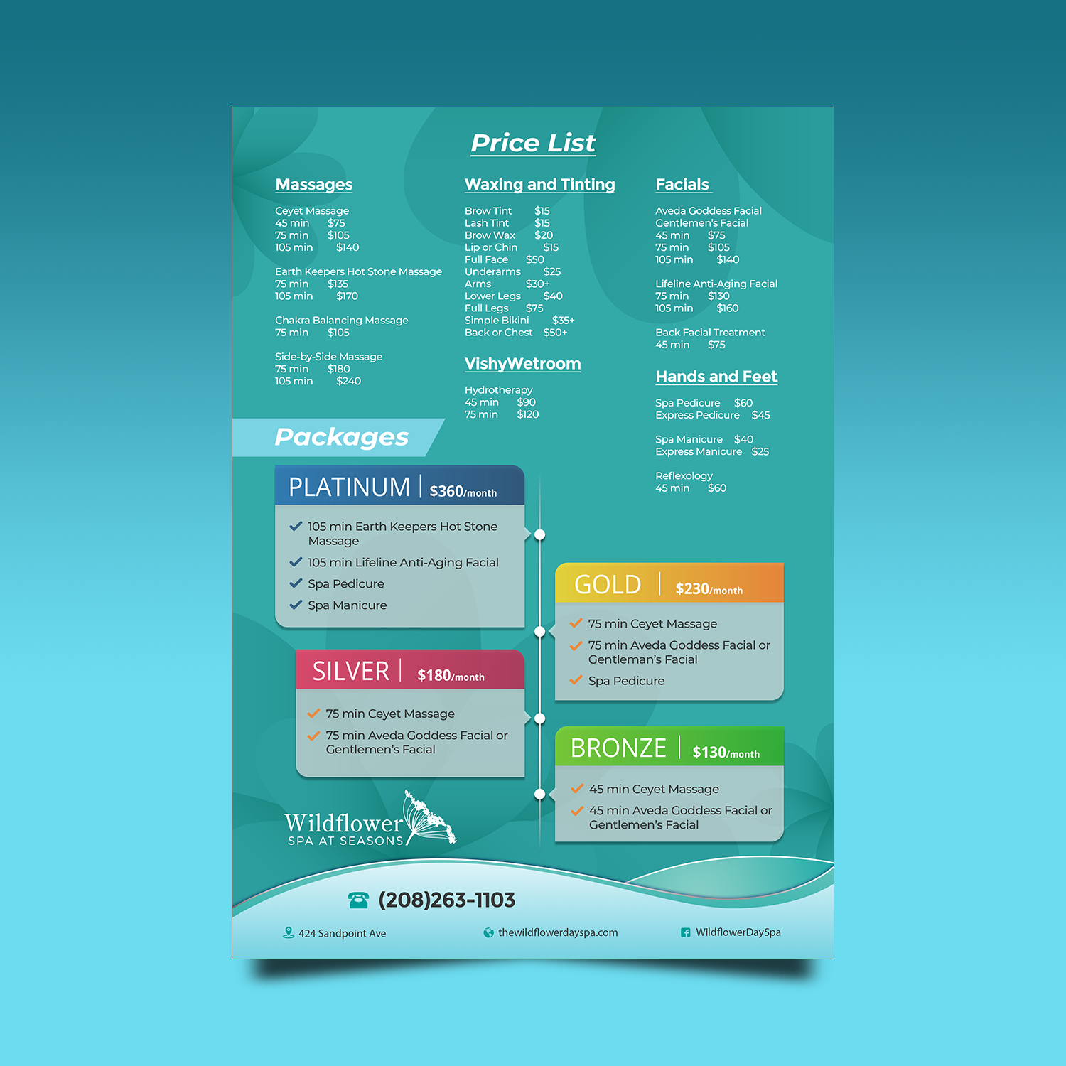 Flyer Design by VEGA-Designs for Wildflower Spa at Seasons | Design #19632288