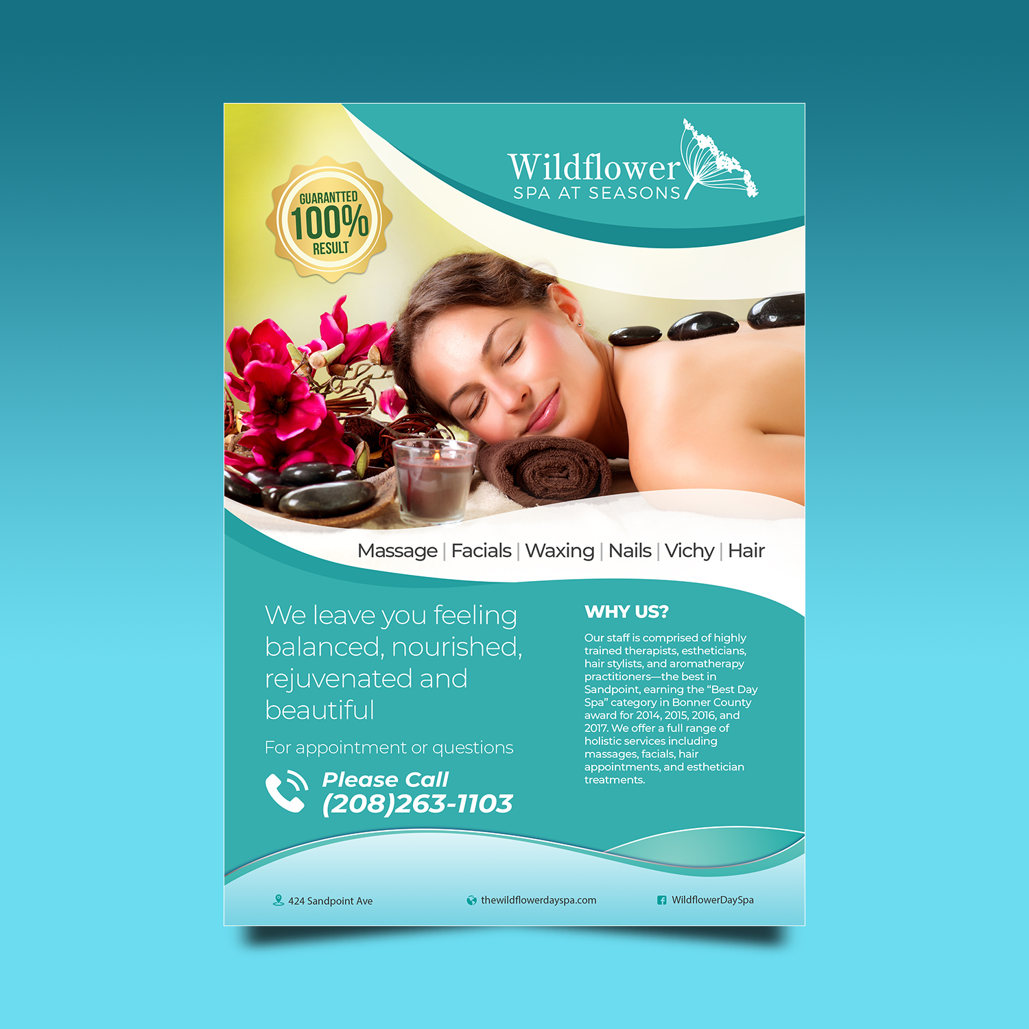 Flyer Design by VEGA-Designs for Wildflower Spa at Seasons | Design #19632289