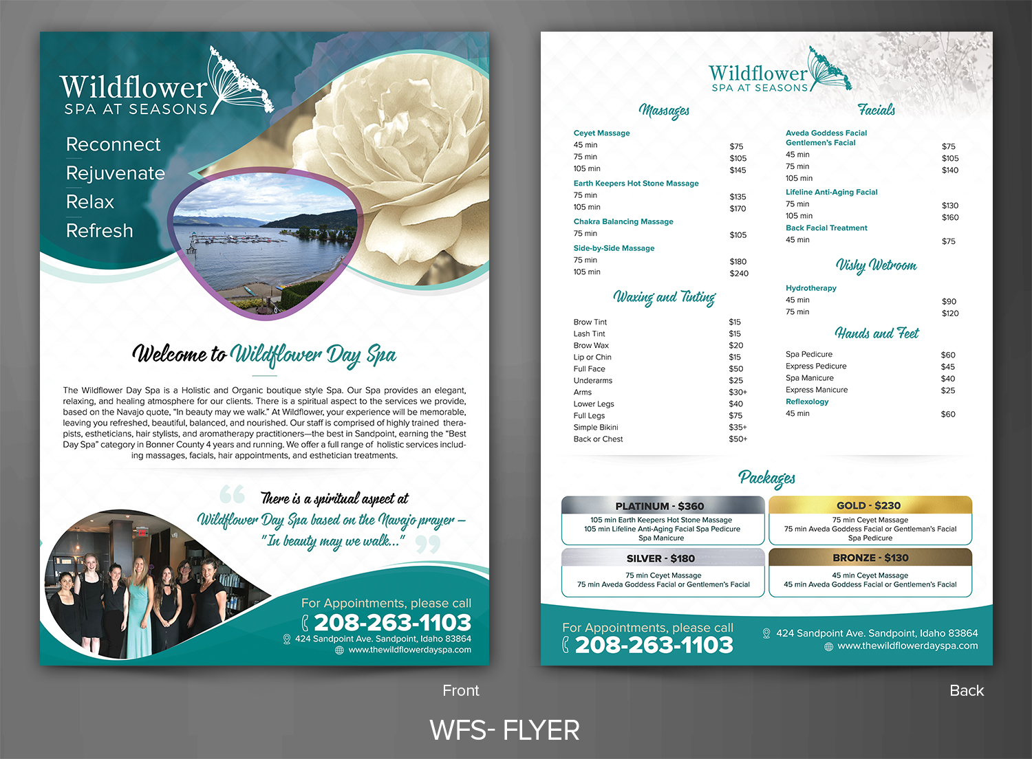 Flyer Design by SAI DESIGNS for Wildflower Spa at Seasons | Design #19629626